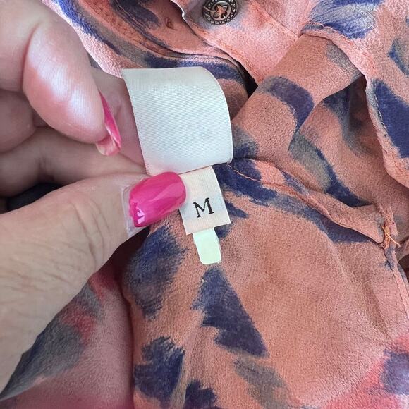 Gypsy 05 Silk Tie Dye Sheer Blouse Womens Medium Shirt Boho Drop Shoulder Top - Picture 8 of 9